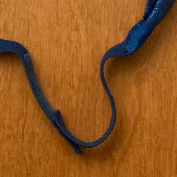 Disney Parks Gold Blue Bow Sequined Mickey Mouse Ears Headband - Picture 2 of 3